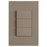 Conjunto Interruptor Triplo Simples 4x2 - RECTA FENDI SATIN FOSCO